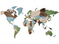 Пазл деревянный 3138 Карта мира одноуровневый, XXL