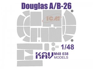 Окрасочная маска на Douglas A/B-26 (ICM)